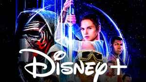 Kylo Ren, Daisy Ridley as Rey, John Boyega as Finn, Disney+ logo