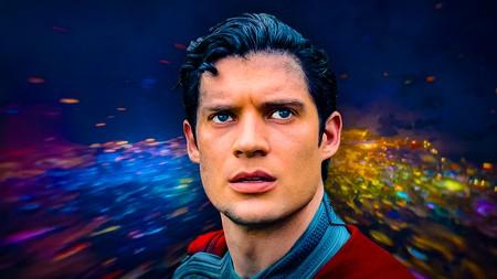 Superman, played by David Corenswet, pocket universe in background