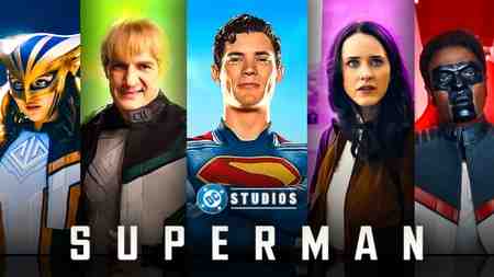 Superman cast and logo