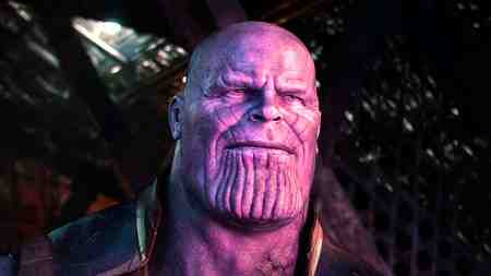 Thanos smiling face in Avengers Infinity War