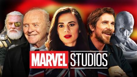 Odin, Anthony Hopkins, Haylet Atwell as Captain Carter, Christian Bale, Gorr, Marvel Studios logo