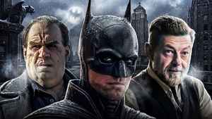 Penguin, Batman, Alfred.