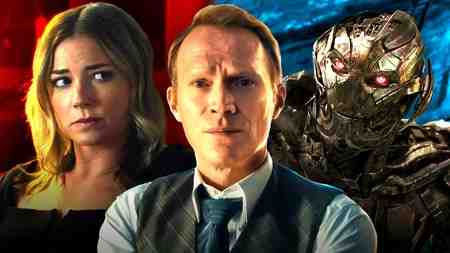 Vision in his human form between Ultron and Sharon Carter.