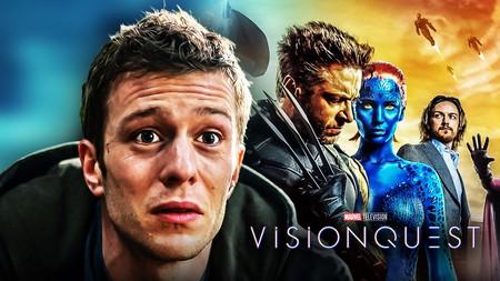Ruaridh Molli as Tommy Maximoff alongside Wolverine, Mystique, and Charles Xavier from X-Men.
