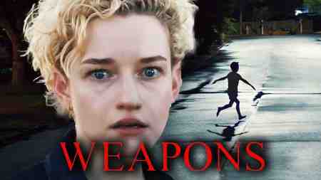 Weapons movie Logo, Julia Gardner, Child Running