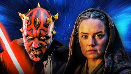 Darth Maul and Daisy Ridley as Rey in Star Wars