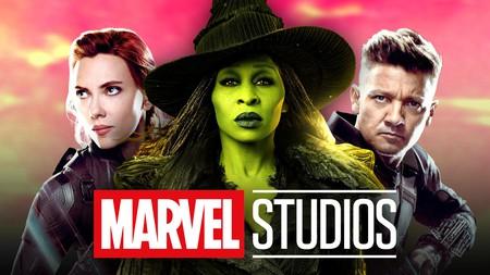 Black Widow, Elphaba, Hawkeye, Marvel Studios logo.