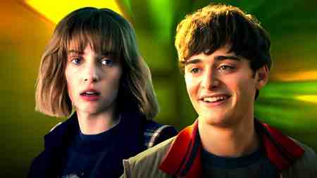 Maya Hawke as Robin, Noah Schnapp as Will in Stranger Things