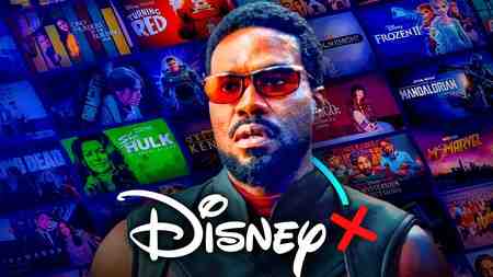 Wonder Man, Disney Plus logo, show posters in background.