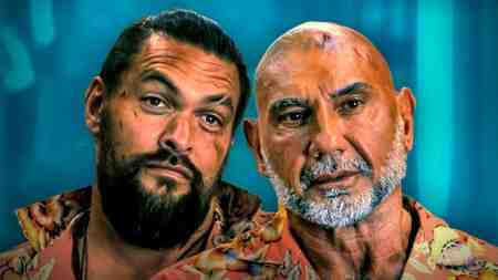 Jason Momoa and Dave Bautista in The Wrecking Crew movie