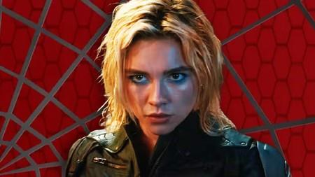 Florence Pugh Yelena Black Widow, Spider-Man Webbing.