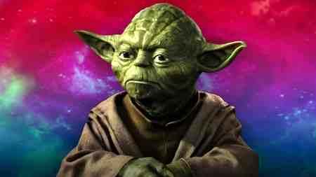Yoda with cosmic background.