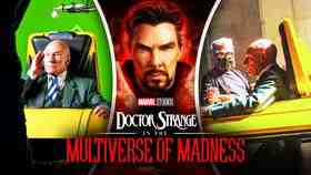 Patrick Stewart as Xavier, Dr. Strange, Multiverse of Madness logo