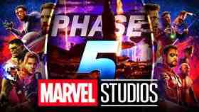 MCU characters, text reading Phase 5, Marvel Studios logo