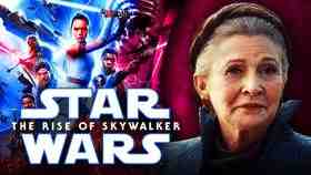 Rise of Skewalker characers, Leia Organa, Star Wars logo