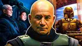 Boba Fett and Fennec Shand in ship, Temuera Morrison as Boba Fett, Fett’s helmet and armor