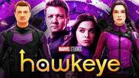 Clint Barton and Kate Bishop Marvel Legends action figures, Hawkeye logo