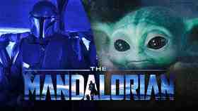 The Mandalorian logo, Mando, Baby Yoda