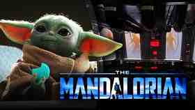 The Mandalorian logo, Baby Yoda, Clones