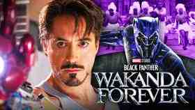 tony Stark, Black Panther, Wakanda Forever logo