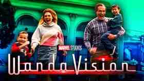 Wanda, Vision, Billy, Tommy, WandaVision title logo