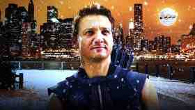 Hawkeye standing in the snow