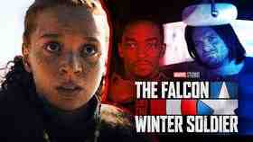 Erin Kellyman on left with Sam Wilson and Bucky Barnes on right