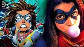 Two pictures of Ms. Marvel from comics