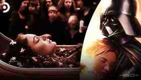 Natalie Portman as Padme, Darth Vader and Padme hugging