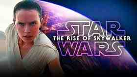 Rise of Skywalker logo, Daisy Ridley as Rey, Coruscant