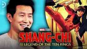 Simu Liu on the left, Shang-Chi on the right