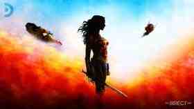 Cartoon Wonder Woman Flying, Gal Gadot as Wonder Woman, Cartoon Wonder Woman Flying