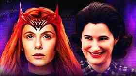 Elizabeth Olsen as Scarlet Witch, Kathryn Hahn as Agatha Harkness in WandaVision