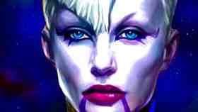 Close up of Asajj Ventress from Star Wars.