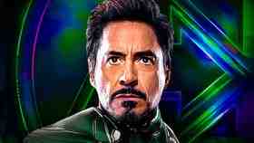 Avengers Doomsday wallpaper featuring Robert Downey Jr and Avengers A logo symbol in background