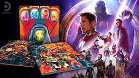 The vinyl art covers for Infinity War and Endgame are shown within a limited edition set.