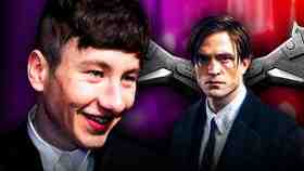 Barry Keoghan, Robert Pattinson as Bruce Wayne, The Batman logo