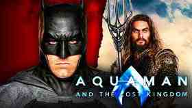 Ben Affleck as Batman, Jason Momoa as Aquaman, Aquaman 2 logo
