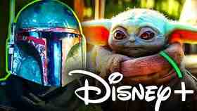 Baby Yoda Boba Fett Disney Plus Logo