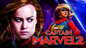 Brie Larson as Captain Marvel, Captain Marvel 2 logo, Ms. Marvel