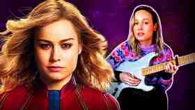 Brie Larson singing, guitar