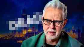 James Gunn, Gotham City blurred out in the background.