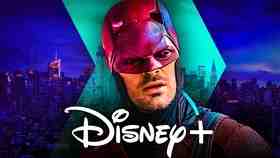 Daredevil in the MCU, NYC background, Disney Plus logo