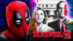 Deadpool beside 1950s Wanda and Vision, Deadpool 3 logo
