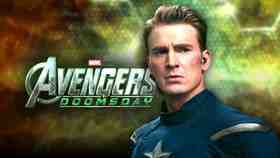 Avengers: Doomsday title card, Chris Evans as Captain America.