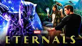 Eternals logo, Black Panther, Gemma Chan's Sersi, RIchard Madden's Ikaris