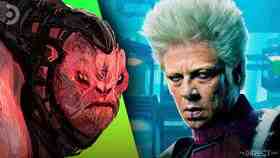 A rejected piece of concept art from Guardians of the Galaxy of a red alien, Benicio del Toro