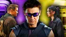 Hailee Steinfeld as Kate Bishop, Jeremy Renner as Clint Barton
