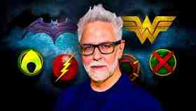 James Gunn and Justice League logos