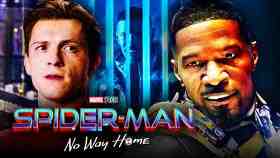 Jamie Foxx as Electro, Tom Holland as Spider-Man, No Way Home logo